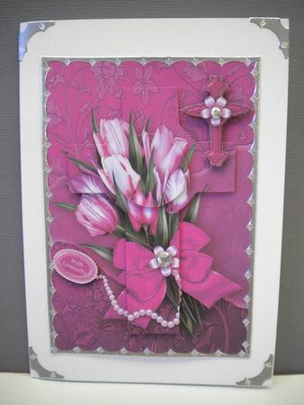 Pink Tulips Bouquet Cross Pyramage by Kristina Norbat