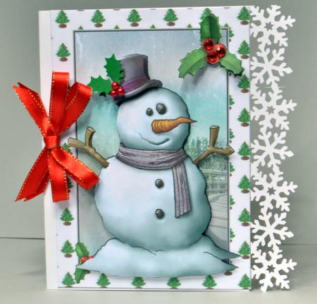 Lovely Snowman with Holly by Kristina Norbat