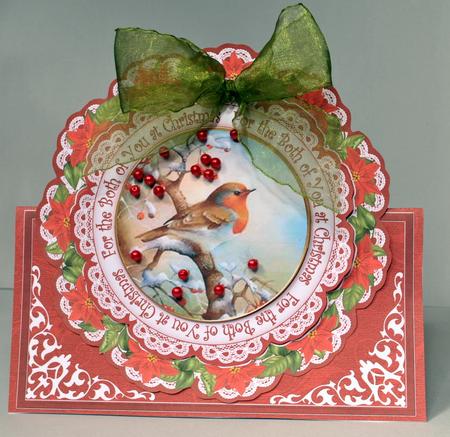 Red Robin Both of You 3D Picture Doily Card & E Kit by Kristina Norbat