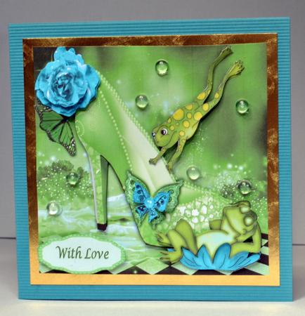Cute Frogs, Sparkle Shoe with Blue Flowers Mini Kit by Kristina Norbat