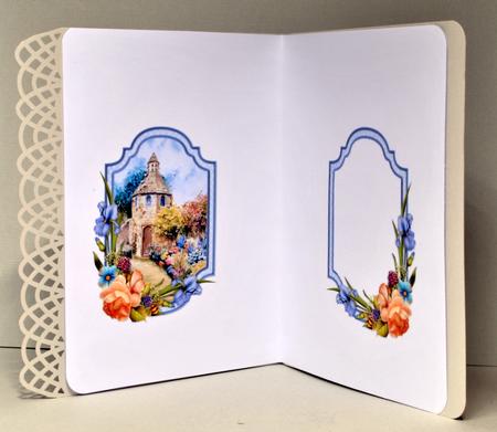 Dovecote Cottage with Roses and Iris Insert by Kristina Norbat