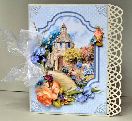 Dovecote Cottage with Roses and Iris by Kristina Norbat