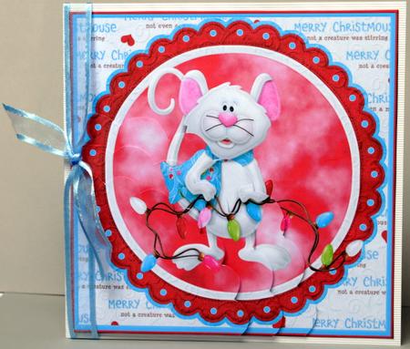 8x8 Christmas Mouse Scalloped Edge Corner Stacker Kit by Kristina Norbat