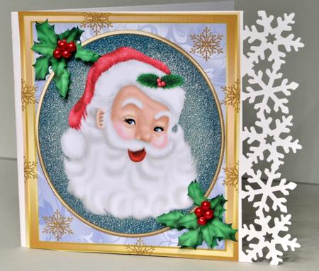 Santa Face in Oval Frame 8x8 by Kristina Norbat