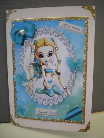 Cute Little Girl in Diamond Frame A4 Topper by Kristina Norbat
