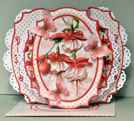 Fuchsia & Decoupage Double Pop Out Card Kit by Kristina Norbat