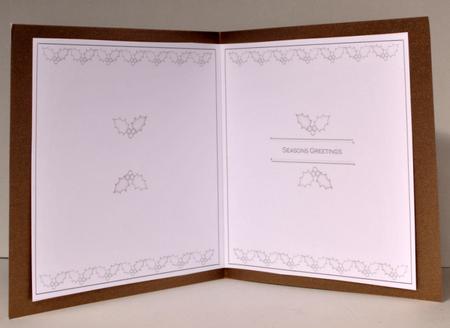 Holly Silver Seasons Greetings 5-5in Folded Insert by Kristina Norbat