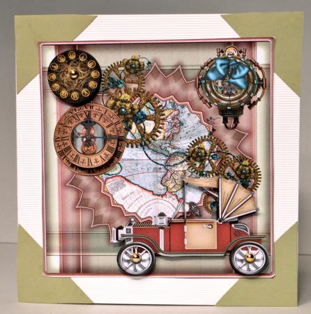 Male Card Vintage Car Steampunk by Kristina Norbat