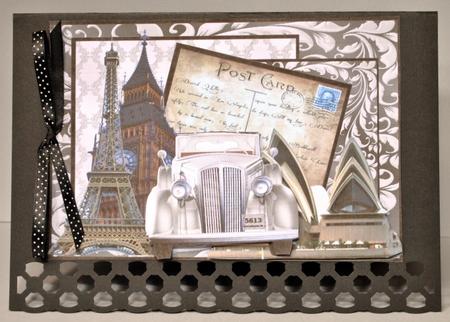 Male Card Vintage Car Bon Voyage by Kristina Norbat