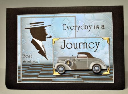 Male Card Vintage Car Best Wishes by Kristina Norbat