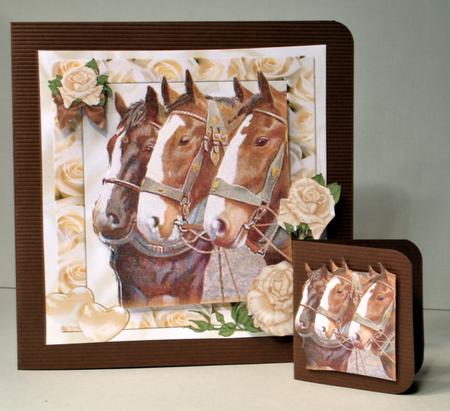 Beautiful Horses in Cream Rose Frame 8x8 Mini Kit by Kristina Norbat