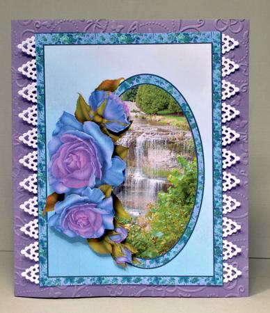 Waterfall and Blue Roses by Kristina Norbat