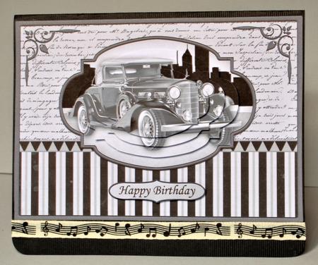 Classic Black Car Card Topper & Pyramage by Kristina Norbat
