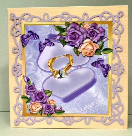 Beautiful Gold Engagement Ring with Roses 8x8 by Kristina Norbat