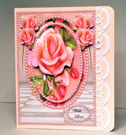 Romantic Roses in Pearl Frame by Kristina Norbat
