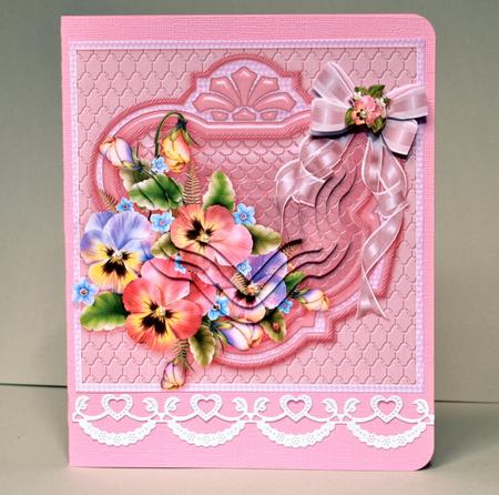 Pink and Lilac Pansies 6in x 6in Panel Pyramage by Kristina Norbat