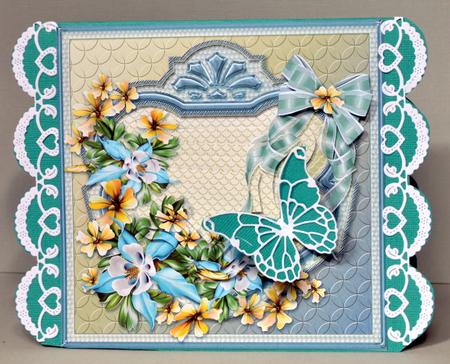 Blue and Yellow Flowers 6in x 6in Panel Pyramage by Kristina Norbat