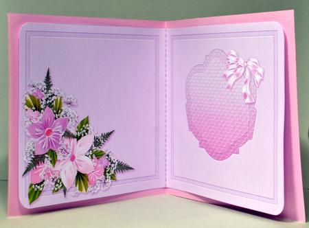 Pink and Lilac Paper Flowers Matching 6in x 6in Insert by Kristina Norbat