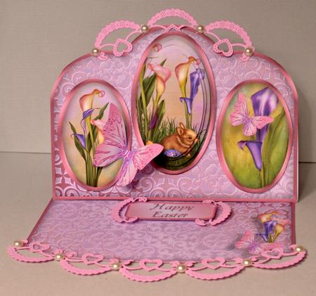 Easter Lilies Triple Oval Easel Card Mini Kit by Kristina Norbat