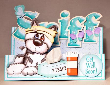 Words & Pictures Stepper Mini-kit - Sniff! Get Well Soon! by Kristina Norbat