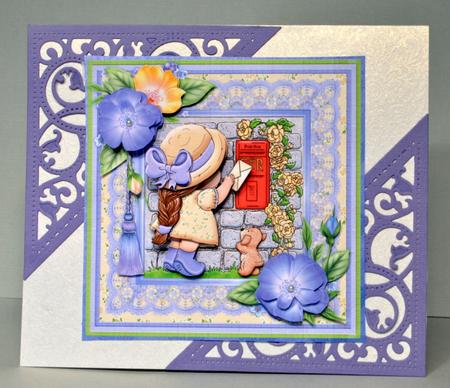 Ist Class Post Female Birthday 8x8 Mini Kit with Decoupage by Kristina Norbat