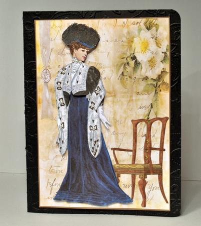 A4 Lady in Blue Decoupage Mini Kit by Kristina Norbat