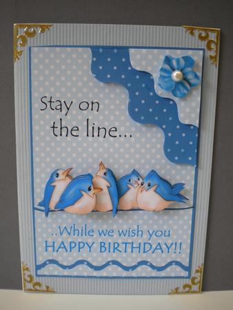 Quick Kard - Birds and Dots Happy Birthday by Kristina Norbat