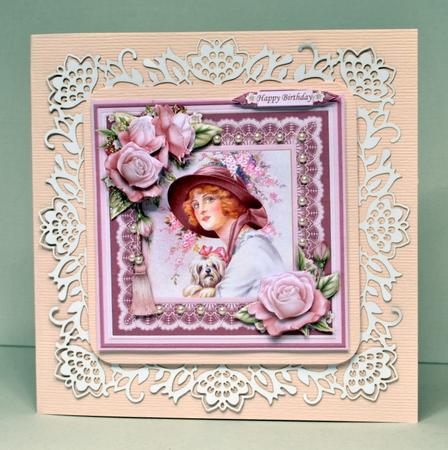 Vintage Lady & Dog 8x8 Mini Kit & Decoupage by Kristina Norbat