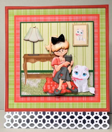 Ipad Girl 8x8 Card and Decoupage Mini Kit by Kristina Norbat