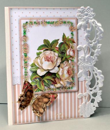Vintage Roses Decoupage Card Front by Kristina Norbat