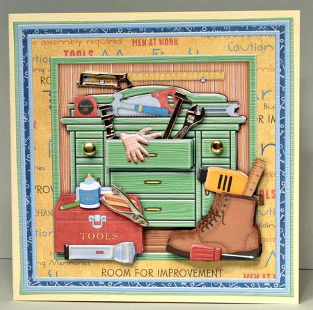 Tool Shed Male Birthday 8x8 Mini Kit & Decoupage by Kristina Norbat