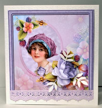 Lilac Blush Bloom Card with Decoupage by Kristina Norbat