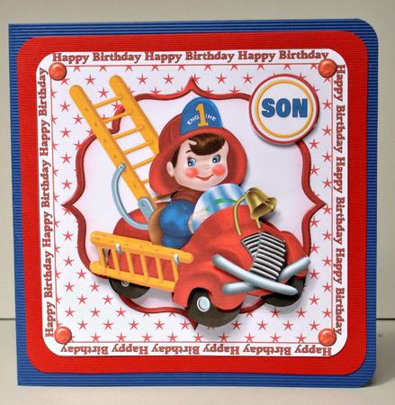 8x8 Lil Fireman Birthday Boy Mini Kit by Kristina Norbat