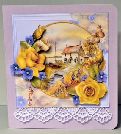 8x8 Yellow Roses at Waterside Cottage Mini Kit by Kristina Norbat