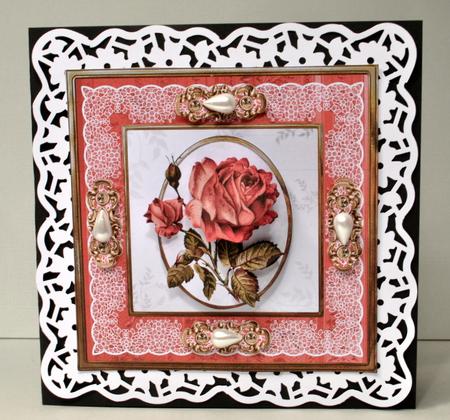 Vintage Red Rose 8x8 Card Mini Kit by Kristina Norbat