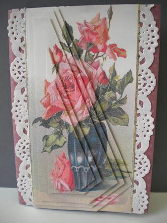Vase of Large Pink Roses by Kristina Norbat