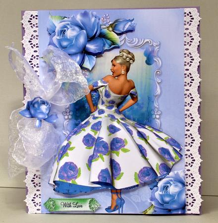 Vintage Style Blue Rose Beauty by Kristina Norbat