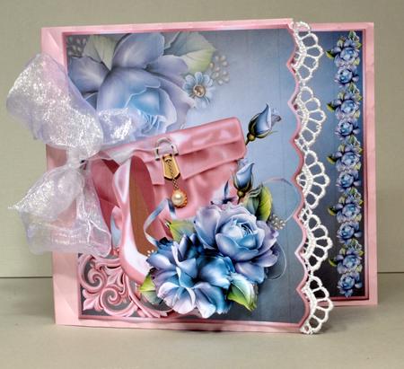 Pink Shoes and Roses Side Scallop Card Mini Kit by Kristina Norbat