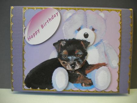 Pink Teddy and Yorkie Puppy by Kristina Norbat