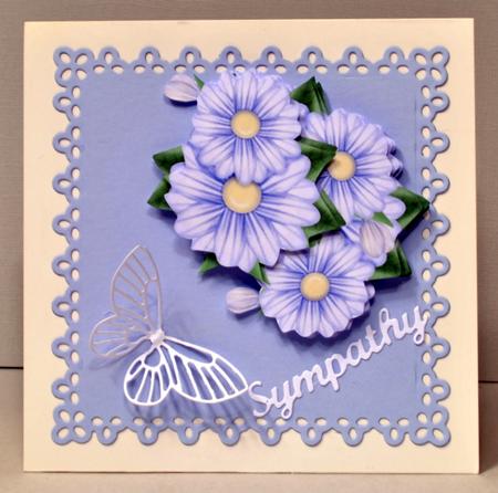 3 D Flowers and Bows in Bleu and Lilac by Kristina Norbat