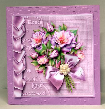 Vintage Lilac Roses 8in x 8in Decoupage by Kristina Norbat