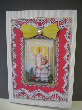 Christmas Candle Angel A5 Lace Card Front Step by Step by Kristina Norbat