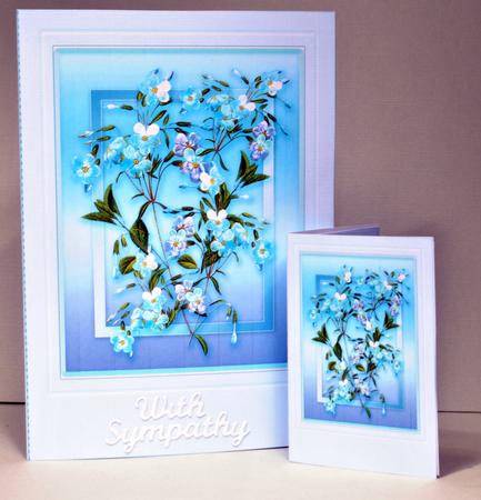 Blue and Lilac Flowers Quick Card by Kristina Norbat