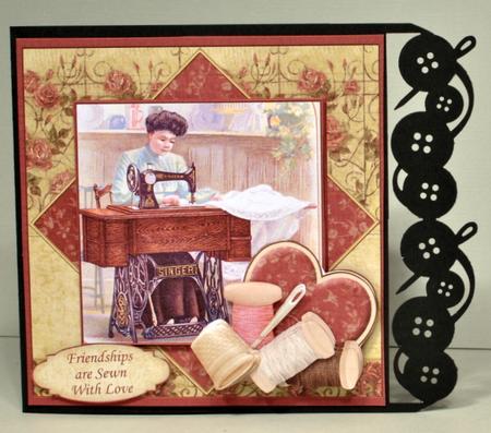 Friendships Are Sewn with Love Topper & Decoupage by Kristina Norbat