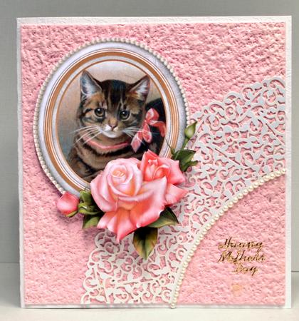 Vintage Cat & Roses Topper & Decoupage by Kristina Norbat
