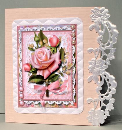 A5 Beautiful Pink Roses and Babys Breath by Kristina Norbat