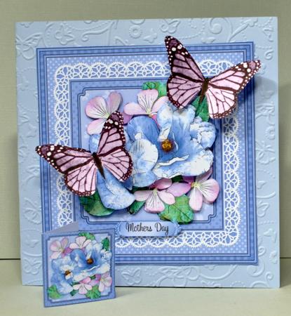 8 x 8 Flowers Butterflies & Lace 3D Decoupage Mini Kit by Kristina Norbat