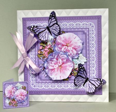 8 x 8 Flowers Butterflies & Lace 3D Decoupage Mini Kit by Kristina Norbat