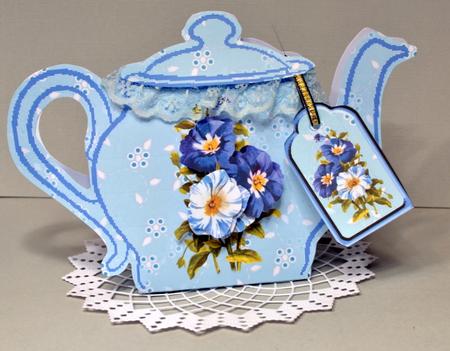 Blue Eyelet Floral Box Card by Kristina Norbat