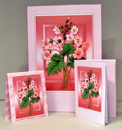 Spray of Pink Flowers Quick Card by Kristina Norbat